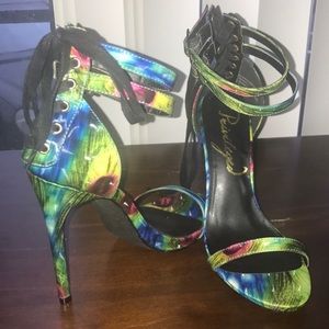Brand new lace up open toe heels